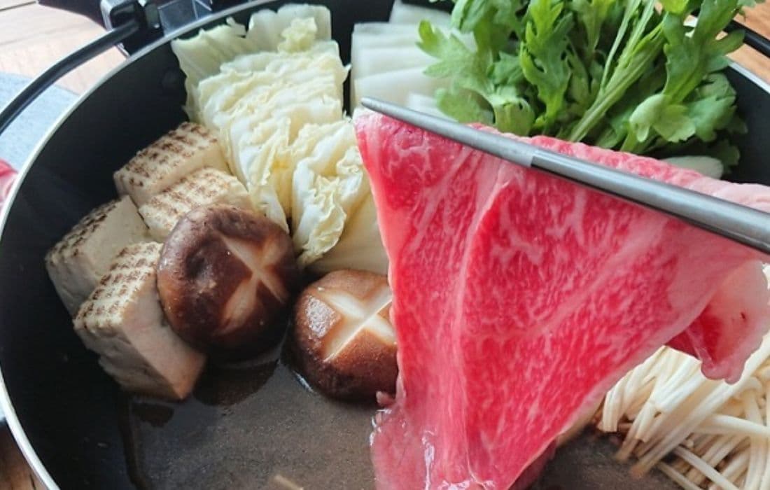 すき焼きにした黒毛和牛